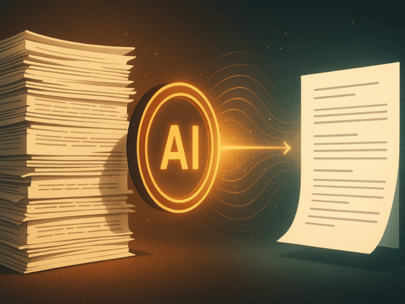 AI summarizers for academic papers illustration
