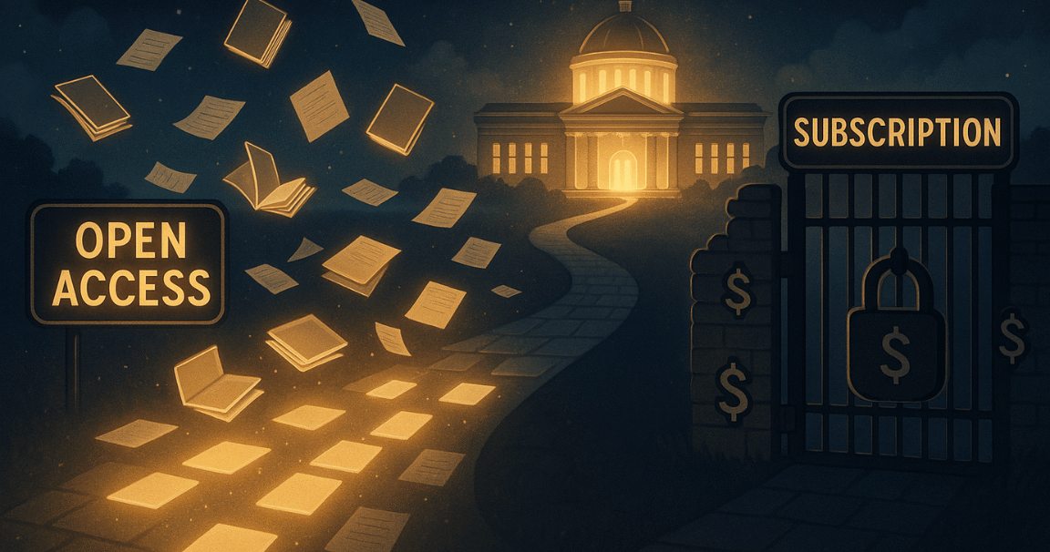 open access vs subscription journals illustration