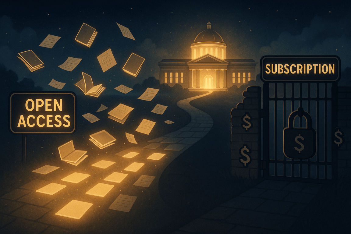 open access vs subscription journals illustration