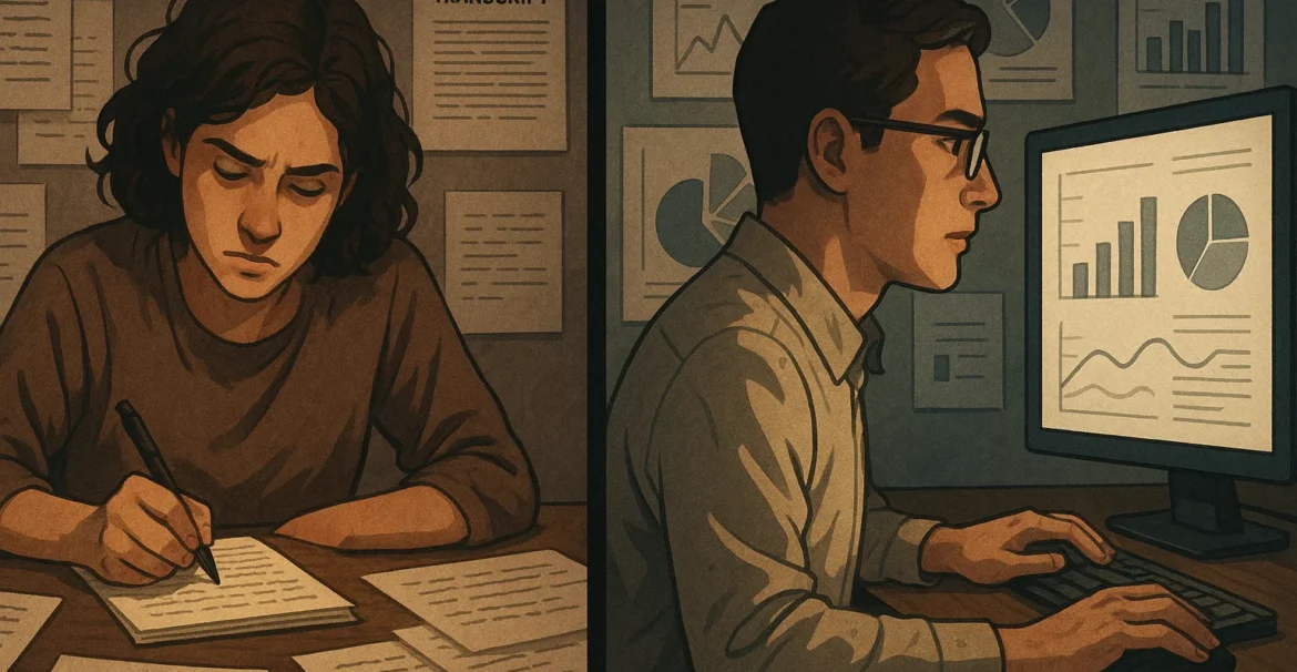 qualitative vs quantitative research illustration