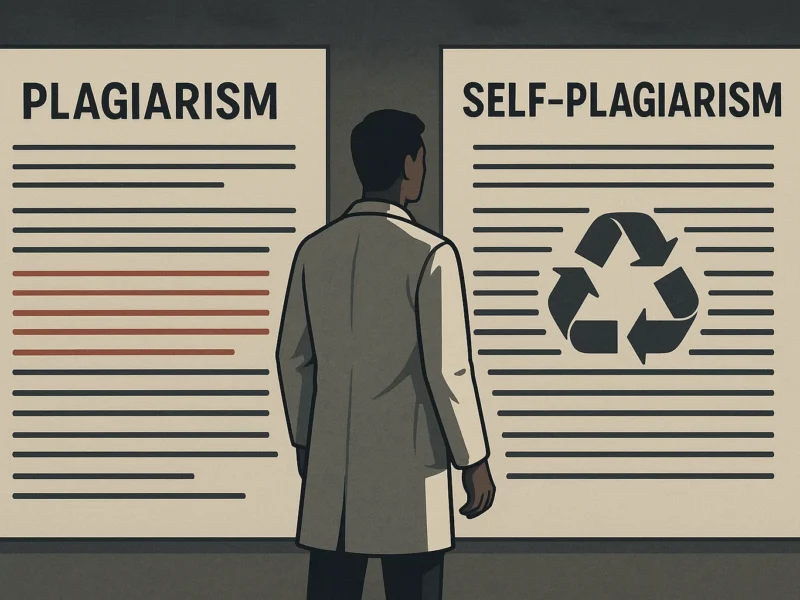 plagiarism vs self-plagiarism illustration