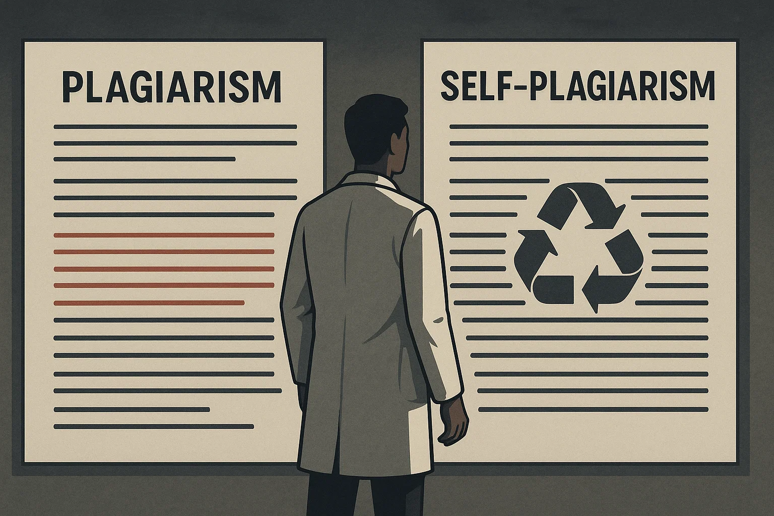 plagiarism vs self-plagiarism illustration