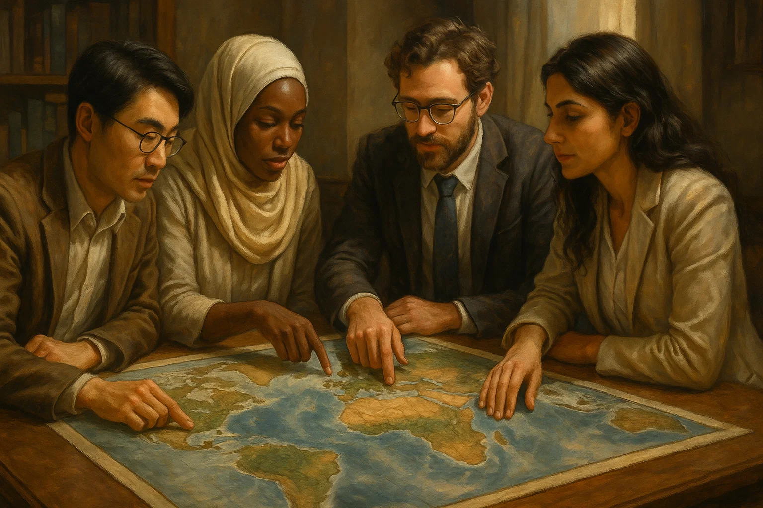 Diverse researchers collaborating ethically across cultures and regions for ethical considerations in cross-cultural research