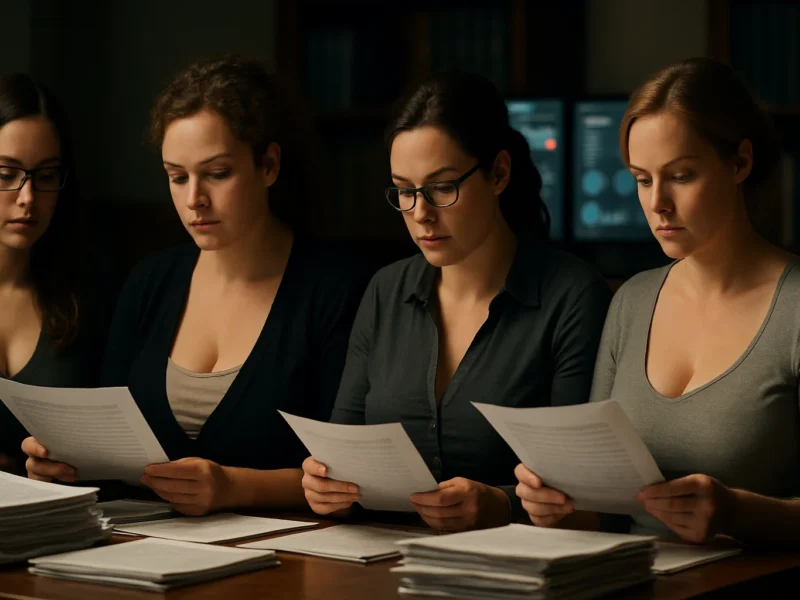 Journal editors reviewing research manuscripts during the publication process.