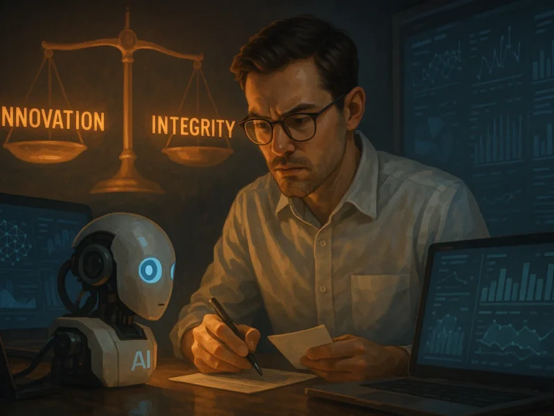 Researcher evaluating AI tools ethically for academic use.