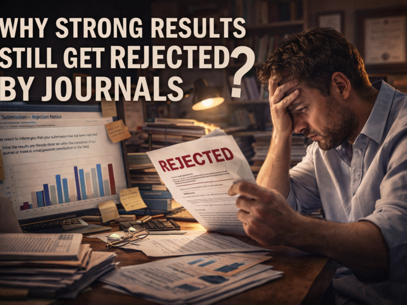 Researcher reacting to journal rejection despite strong research results